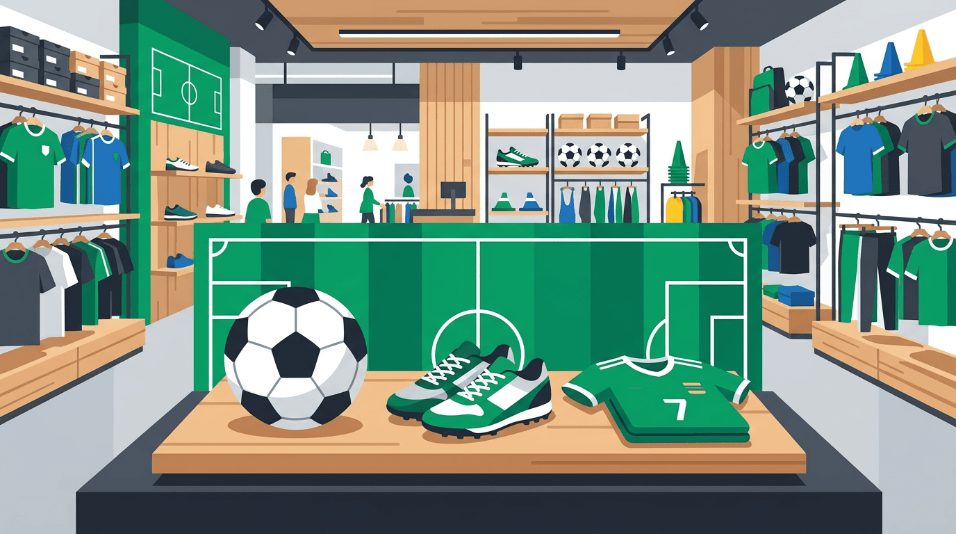 Ảnh bìa blog: đồ thể thao, giày và bóng — size và màu