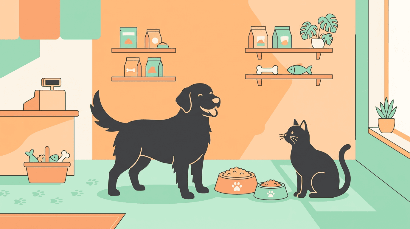 Ảnh bìa blog: thú cưng, thức ăn và phụ kiện — FIFO và hạn dùng